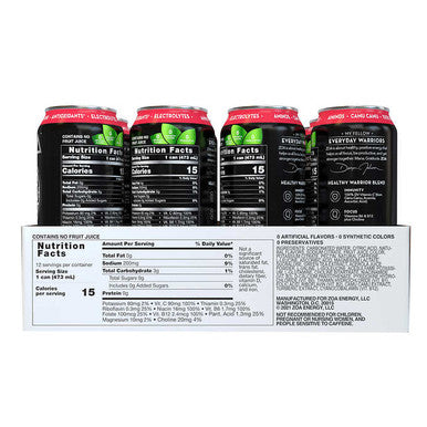 ZOA ZERO SUGAR ENERGY DRINK Tropical Punch 12oz/355ml (12/Pack)
