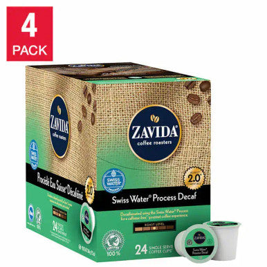 Zavida Single Serve Coffee - Swiss Water Process Decaf - 96 Cups