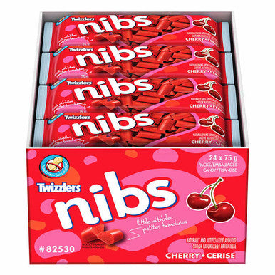 Twizzlers Cherry Nibs, 75g (2.6 oz), Pack of 24 - Irresistibly Delicious Cherry Flavor in Convenient Portions