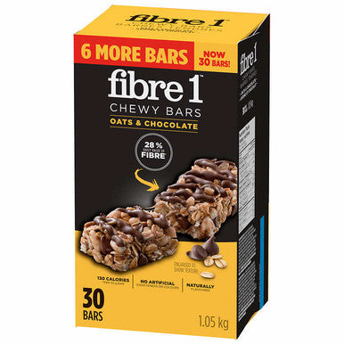 Fibre 1 Chewy Bars Oats & Delicious, rich chocolate, 30 × 35 g