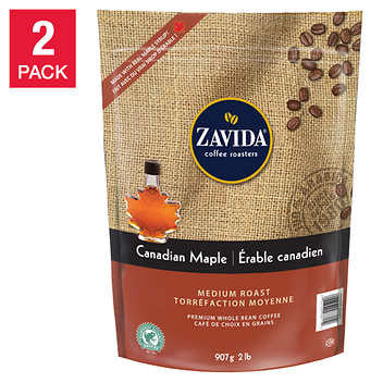 Zavida Canadian Maple Whole Bean Coffee - 2 x 907 g