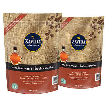Zavida Canadian Maple Whole Bean Coffee - 2 x 907 g