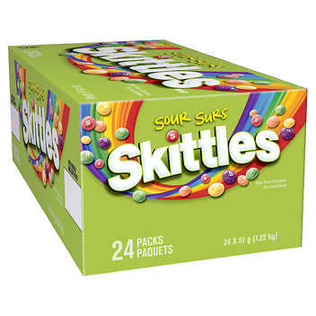 Skittles Sour Candy 24-Count - Tangy and Colorful Fruit-flavored Candies