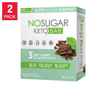 No Sugar Keto Bar Chocolate Mint Bars 2-Pack - Indulge in Refreshing Keto Flavors