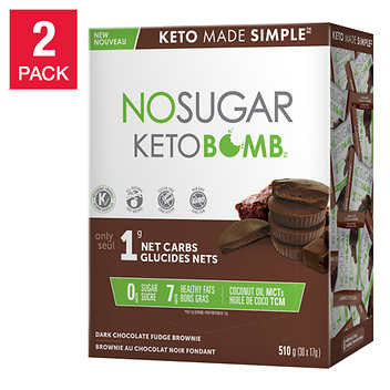No Sugar Keto Bomb Dark Chocolate Fudge Brownie 2-Pack - Decadent Keto Delight