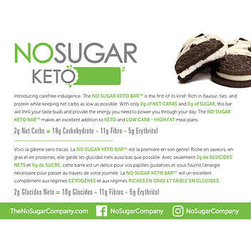 No Sugar Keto Bar Cookies and Cream 2-Pack - Low Carb, High Protein Snack