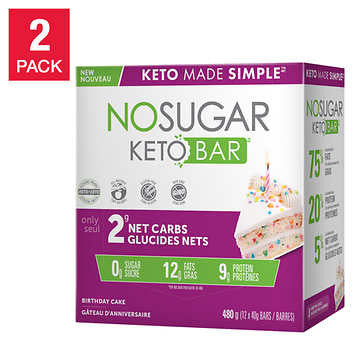 No Sugar Keto Bar Birthday Cake 2-Pack - Sugar-Free Indulgence for Your Celebrations
