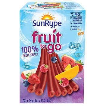 SunRype Fruit To Go Fruit Snacks - 72 Packs, 14g Each - Bursting with Natural Fruit Goodness