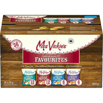 Miss Vickie's Potato Chips Variety Pack - 36 Bags, 24g Each - Savory Snack Assortment