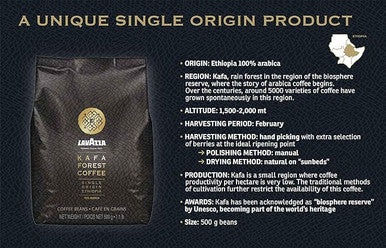 Lavazza 1.1 lbs. Single Origin Ethiopia Kafa Forest Whole Bean Espresso (6/Case)