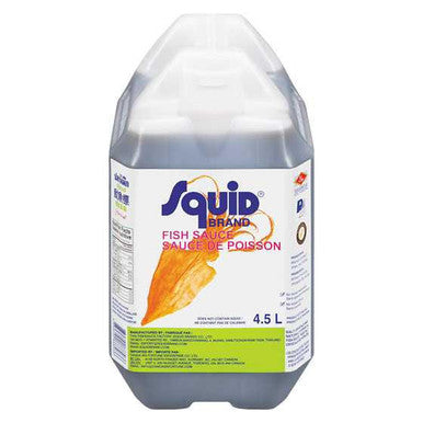 Squid Brand Fish Sauce Bulk Food Service 4.5L, 3/case (80 Cases/ Pallet)