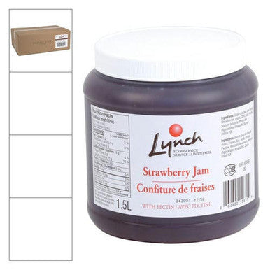 Lynch Strawberry Jam With Pectin 1.5 LT (6/Case) - 3.3 lbs- Canadian Made