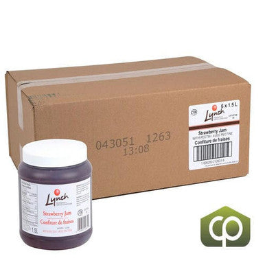Lynch Strawberry Jam With Pectin 1.5 LT (6/Case) - 3.3 lbs- Canadian Made