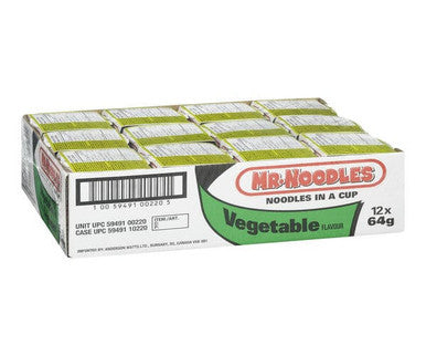 Mr Noodles Soup Vegetable Noodle Cup 64 GR/1.69 LBS(12/Case)