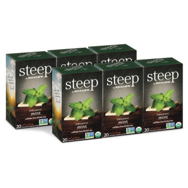 Steep By Bigelow Organic Mint Herbal Refreshing Tea Bags - 20-Count (6/CASE)