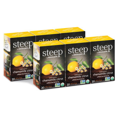 Steep By Bigelow 6/CASE Organic Chamomile Citrus Delicate Herbal Tea Bags - 20-Count