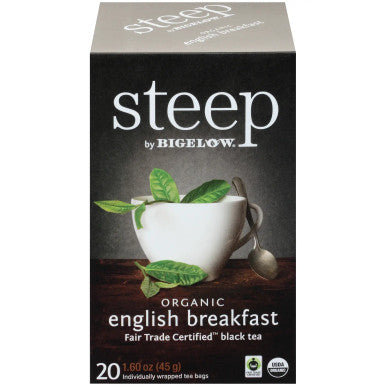 Steep By Bigelow Organic English Rich Breakfast Tea Bags - 20-Count(6/CASE)