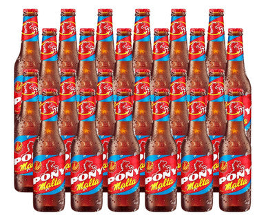 Pony Malta Soda 12 oz (24-Case) - Glass Bottled Non-Alcoholic Malt Beverage: The Authentic Taste of Colombia