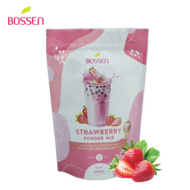 Bossen 2.2 lb/1Kg Strawberry Bubble Tea Powder Mix | Refreshing Sweet Flavor(10/Case)