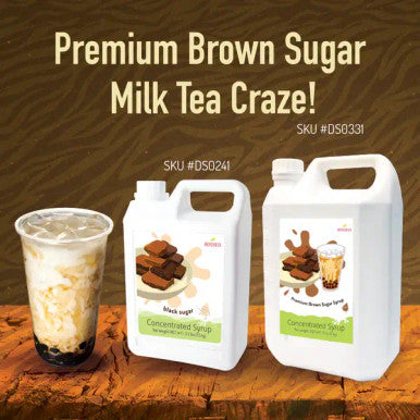 Bossen Premium Brown Sugar Bubble Tea Concentrated Syrup 5 kg (11.2 lb.) - Rich Elegance(4/Case)