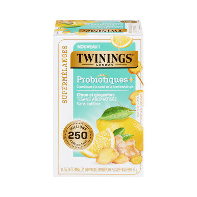 Twinings Probiotics Lemon & Ginger Probiotic Enriched:Herbal Tea Bags - 18/Box(6/CASE)