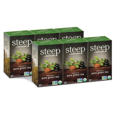 Steep By Bigelow: Organic Pure Green Smooth Decaffeinated Tea Bags - 20-Count (6/CASE)