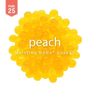 Bossen Pure25 Peach Bursting Boba 7.04 lb. (3.19 kg) - 4/Case | Real Peach Juice