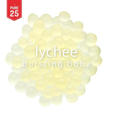 Bossen Pure25 Lychee Bursting Boba 7.04 lb. (3.19 kg) - 4/Case | Real Lychee Juice