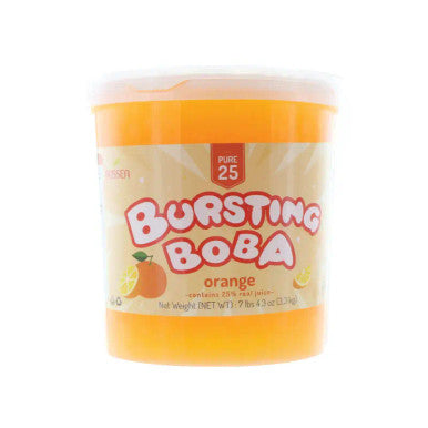 Bossen Pure25 Orange Bursting Boba 7.26 lb. (3.29 kg) - 4/Case | Real Orange Juice