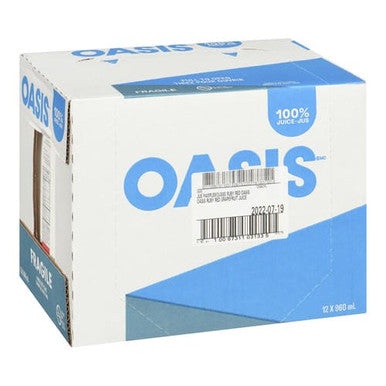 Oasis Juice Grapefruit Ruby Red 960ml/32.46oz (12/Case) - Canadian Made
