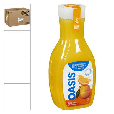 Oasis Juice Orange No-Pulp Not From Concentrate 1.5L/50.72 oz (8/Case) - Canadian Made