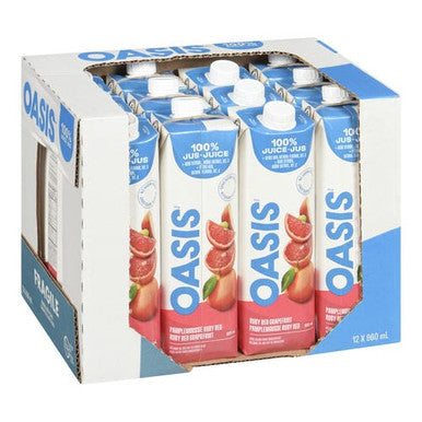 Oasis Juice Grapefruit Ruby Red 960ml/32.46oz (12/Case) - Canadian Made
