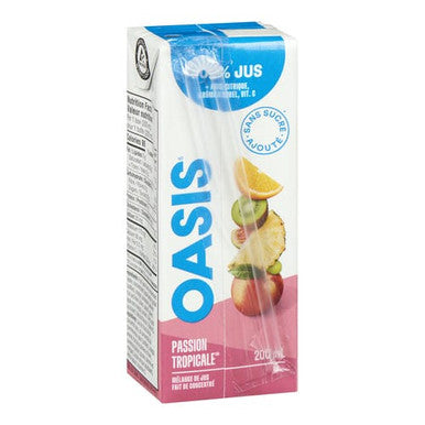 Oasis Juice Tropical Passion 200ml/6.76oz (30/Case) - Canadian Made