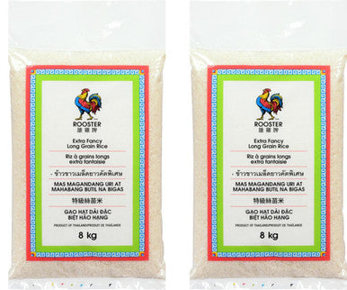 ROOSTER Long Grain Rice 8 kg ( 2 Pack )