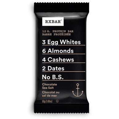 RX Bar, Chocolate Sea Salt Protein, Bars 52g (12 Pack)
