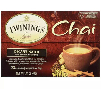 Twinings Chai Decaffeinated Delight Tea Bags - 20/Box (6/CASE)