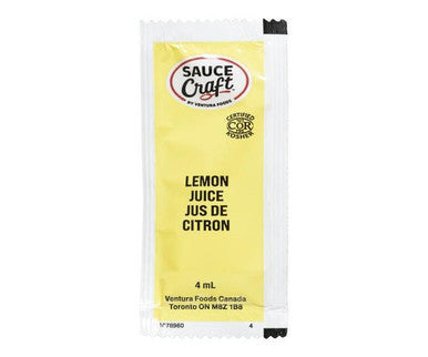Sauccft Juice Lemon 4 ML (200/Case) Fresh Citrus Taste - Canadian Made