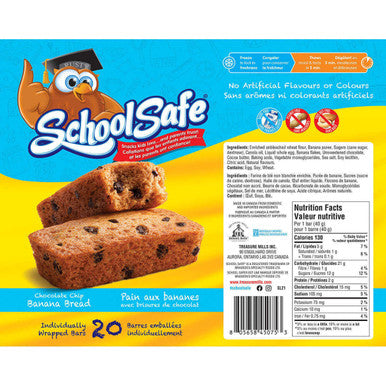School Safe Banana Chocolate Chip Muffin Bars - 20 × 40g | 4/CASE