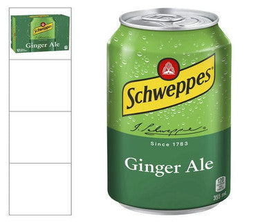 Schwepps Soda Ginger Ale 355 M/12 ounces (12/Case) Crisp & Bright Flavor
