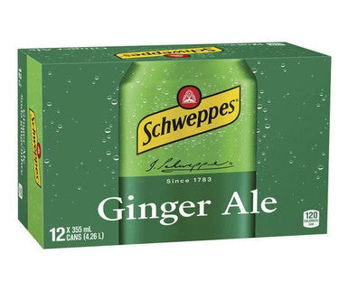 Schwepps Soda Ginger Ale 355 M/12 ounces (12/Case) Crisp & Bright Flavor