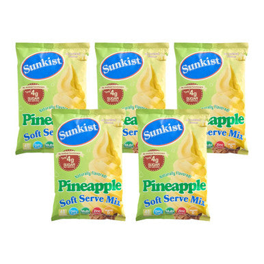 Sunkist Pineapple Soft Serve Mix 2 lb - Tropical & Creamy Delight | Ideal for Homemade Soft Serve Desserts (5/Case)