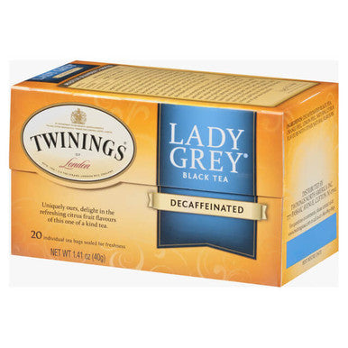 Twinings Lady Grey Decaffeinated Elegant Flavor Tea Bags - 20/Box(6/CASE)