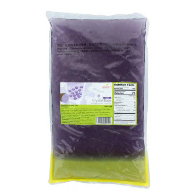 Bossen Taro Bubble Tea Crystal Boba in Syrup 4.4 lb. (2 kg) | Translucent Purple-(6/Case)