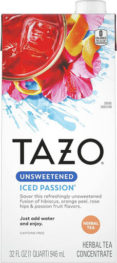 Tazo Unsweetened Rose Hips Iced Passion Tea 1:1 Concentrate 32 fl. oz. (12/Case)