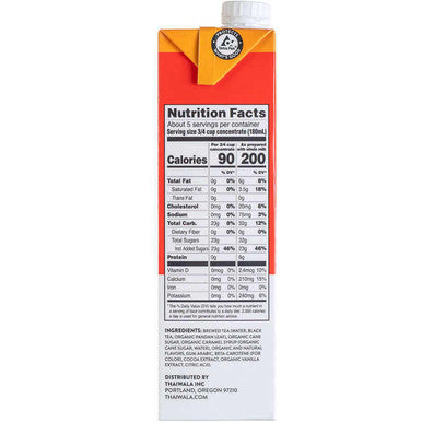Thaiwala Original Thai Black Tea 1:1 Concentrate - 946ml (32 fl. oz) - Authentic Flavor (12/case)
