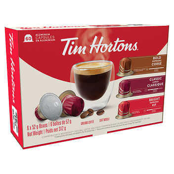 Tim Hortons Espresso Capsules - Nespresso Original Line Compatible Variety Pack - 60-Count
