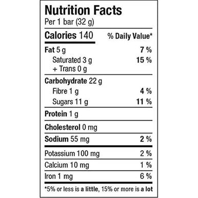 Tim Hortons Granola Bar Double Chocolate, 5 Bars 160g/5.64 oz (6/Case)