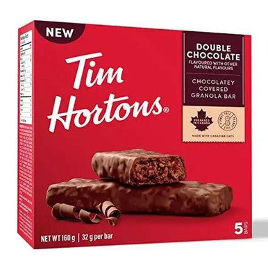 Tim Hortons Granola Bar Double Chocolate, 5 Bars 160g/5.64 oz (6/Case)