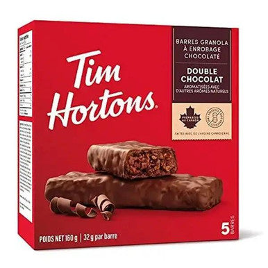 Tim Hortons Granola Bar Double Chocolate, 5 Bars 160g/5.64 oz (6/Case)