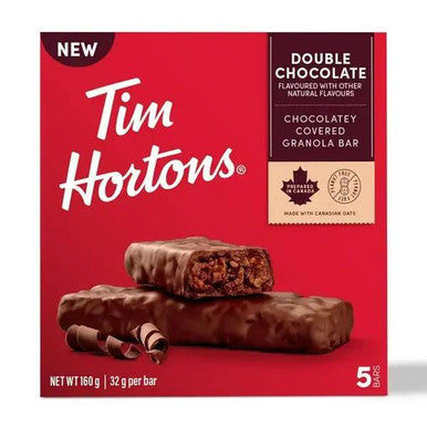 Tim Hortons Granola Bar Double Chocolate, 5 Bars 160g/5.64 oz (6/Case)